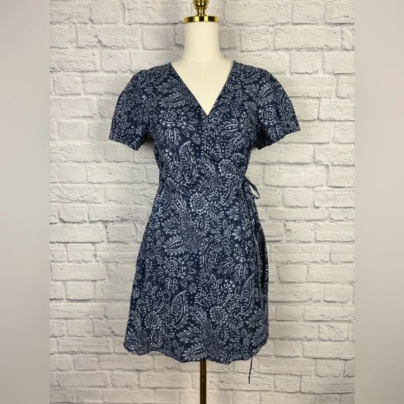 NWT Madewell Paisley wrap dress size M - Picture 2 of 7